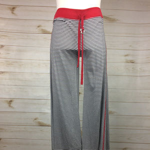 P.J. Salvage White Black Red Striped Pajamas Sz M